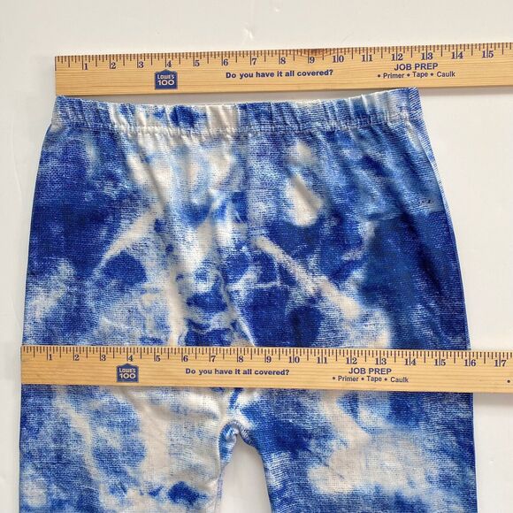Base Layer Pants Womens L/XL Leggings Blue/Off-White Abstract Pattern 20” Inseam - Picture 7 of 9
